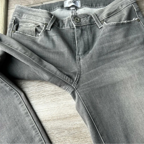 Paige Verdugo Raw Hem Ankle Skinny Jeans in Sea Salt - Picture 6 of 14